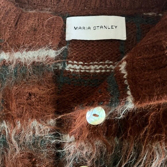 Maria Stanley Brushed Cardi Maple Plaid - Picture 3 of 6